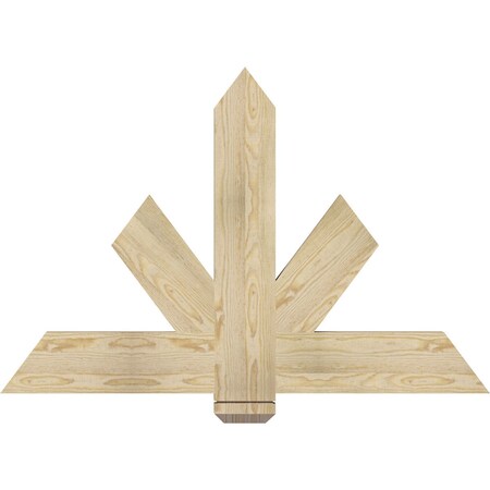 Ekena Millwork Kennewick Rough Sawn Timber Gable Bracket, Douglas Fir, 48"W x 32"H x 2"D x 6"F, 16/12 Pitch GBW048X32X0206KEN00RDF